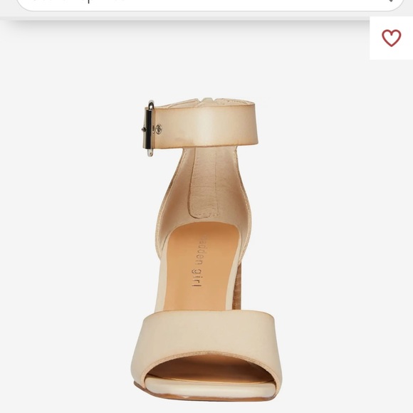 Madden Girl Reveal Ankle Strap Heels Nude Tan Block Stacked Wood NWOB Sz 9.5 - Picture 6 of 13